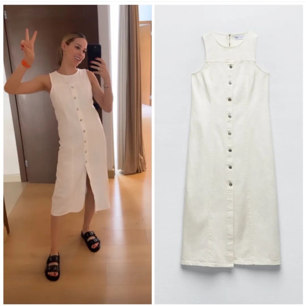 NWT ZARA WHITE DENIM DRESS